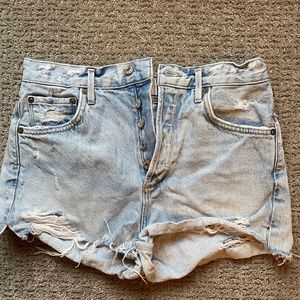 Agolde Light Blue Jean Shorts